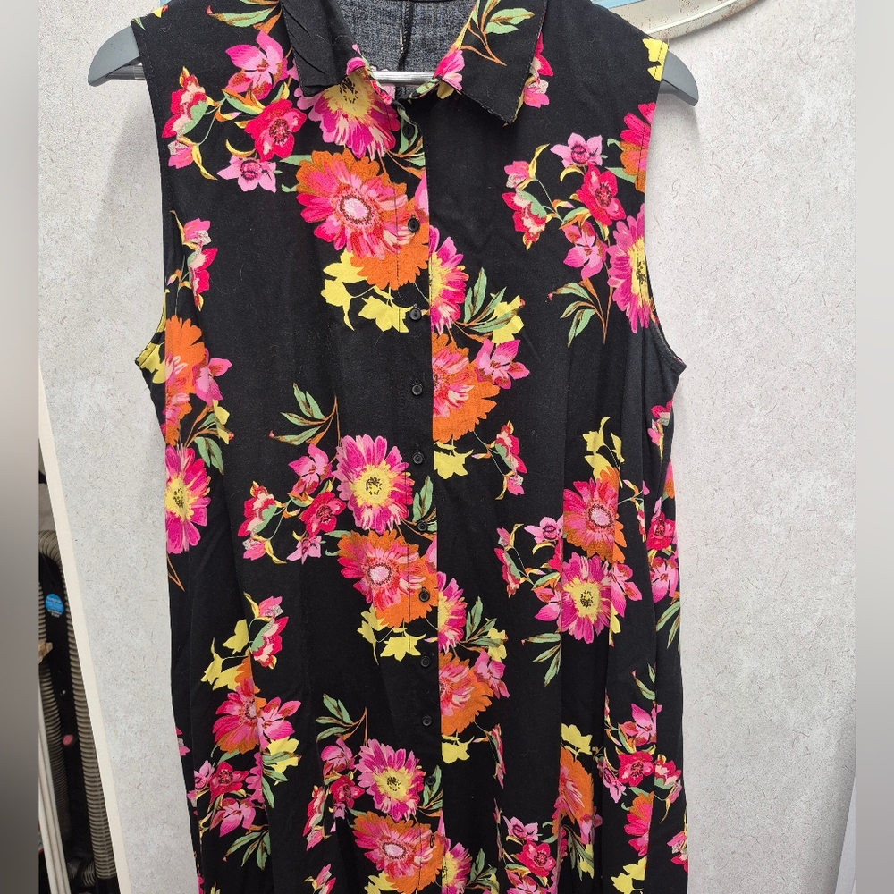 Floral Button Up Shirt Dress/Tunic